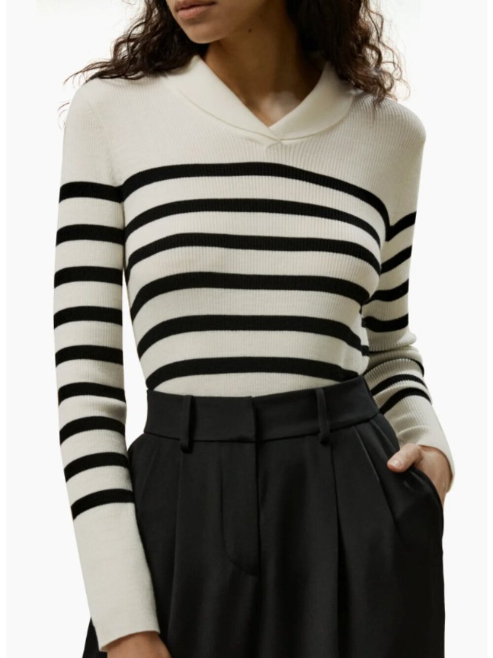 LILYSILK Women's Striped Ultra-fine Merino Wool Sweater [NWT] SIZE SMALL